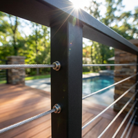 Kit de balustre en acier inoxydable noir pour garde-corps d'escalier avec trous pré-percés pour terrasse extérieure