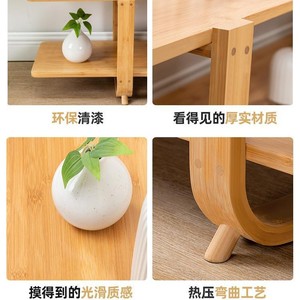 Modern Minimalist Bamboo <b>TV</b> <b>Stand</b> With Shelf For Living Room Bedroom Small Apartment Floor Cabinet - Product Image 4