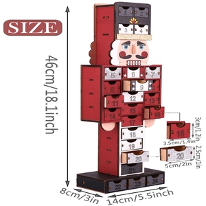Eaglegifts thiết kế mới bằng gỗ giáng sinh búp bê màu đỏ với 24 dwarer Bảng trang trí <span class=keywords><strong>Advent</strong></span> lịch - Product Image 6