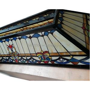 Lustre rectangulaire en verre teinté fait main de style européen, lampe Tiffany pour table de billard, 140 cm, pour la décoration de salle à manger - Product Image 4