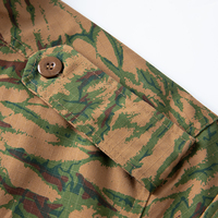 Ensemble Uniforme Tactique ACU Camouflage Lézard Orange Burkina Faso, Veste et Pantalon en Tissu Ripstop TC 65/35 230 g/m² pour Entraînement sur le Terrain