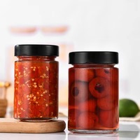 100ml 150ml 180ml 220ml 280ml 380ml 500ml Stoples Kaca Bulat untuk Madu, Acar, Selai, Penyimpanan Dapur