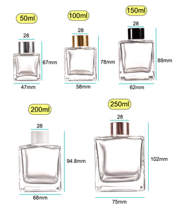 Rỗng chai nước hoa vuông sậy khuếch tán thủy tinh không khí mùi hương chai nước tùy chỉnh 50ml 100ml sậy khuếch tán chai và bao bì - Product Image 2