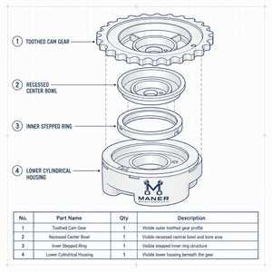 Unité d'ajustement d'arbre à cames MANER OE 06E109083Q compatible avec Audi A4 A5 A6 A7 A8 Q5 Q7 VW Touareg Cayenne 2.5 2.8 3.0T EA837 - Product Image 5