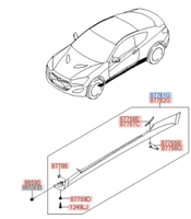 877512M000 pour Hyundai Genesis Pièces de carrosserie Moulure inférieure de porte de voiture Jupe latérale Panneau à bascule 87751-2M000