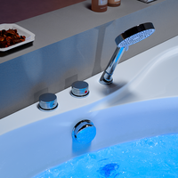 Rokbath WB-5043 baignoire de massage d'angle de luxe 1500*1500mm pour deux personnes avec éclairage décoratif