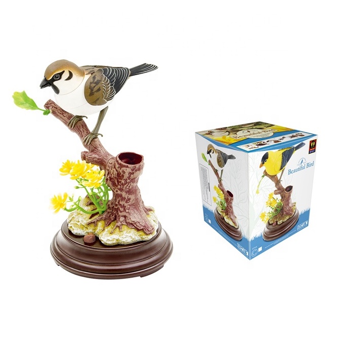 Электрическая игрушка-птица с звуком и светом, игрушка-птица с голосовой активацией