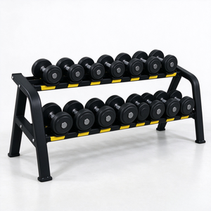Soporte de Acero para Pesas de Gimnasio Comercial de 2 Niveles, Organizador de Pesas - Product Image 2