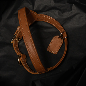 Pets Suppliers Hot Selling Custom High-quality Genuine Adjustable Luxury Leather Pet Dog Harness With Leash Set - Product Image 3