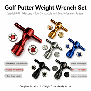Jeu de clés à molette pour <span class=keywords><strong>putters</strong></span> de golf avec poids multiples, outil de réglage à 5 broches pour <span class=keywords><strong>putters</strong></span> <span class=keywords><strong>Scotty</strong></span> <span class=keywords><strong>Cameron</strong></span> - Product Image 1