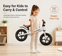 Bicicleta de equilibrio para niños pequeños de 12 pulgadas con asiento y manillar ajustables, sin pedales, bicicleta de empuje para niños