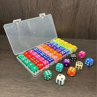 Boîte de 16mm en plastique carré sculpté écologique 10 couleurs 50 pièces jeu de table coloré jeu de rôle dés transfrontaliers