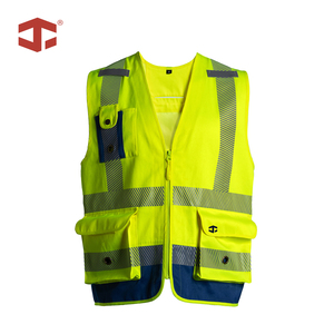 Gilet haute visibilité pour homme JIADE, nouvelle matière, vert, fermeture éclair, résistant à l'eau, vêtements de sécurité réfléchissants pour travaux de construction - Product Image 2