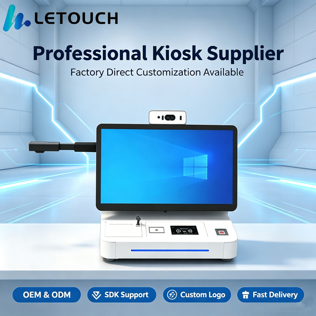 Custom 15.6-inch High-Resolution Android Touchscreen Self-Service Payment Kiosk Document Scanner POS Terminal Barcode Reader