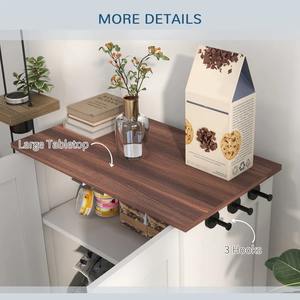 Современная мебель для кормления собак: тумба для хранения корма с скрытыми мисками и регулируемыми по высоте крючками для средних пород - Product Image 3