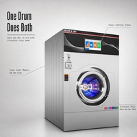 Laveuse-sécheuse combinée tout-en-un 16 kg avec écran tactile à bouton unique, paiement par carte à puce pour laverie automatique