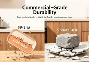 OEM定制徽标三聚氰胺托盘 KP-4118 高光斑点状内饰长方形托盘，适用于企业礼品和品牌宣传 - Product Image 3