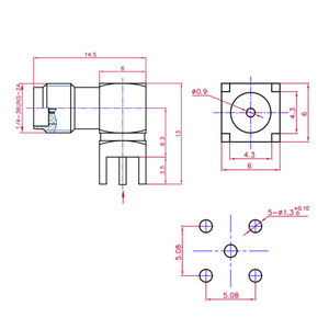 Connettore RF <span class=keywords><strong>SMA</strong></span>-KWE 14.5mm all'ingrosso, connettore <span class=keywords><strong>SMA</strong></span> ad angolo retto, connettore femmina <span class=keywords><strong>SMA</strong></span> per antenna video - Product Image 2