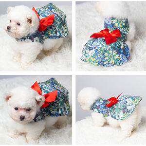 Gaun Pesta Musim Panas Motif Bunga untuk Anjing, Model Tipis Gaya <span class=keywords><strong>Bangkok</strong></span>, Grosir Pakaian Anjing - Product Image 6