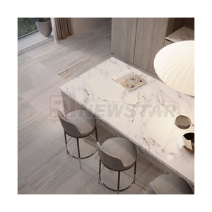 Newstar phong cách sang trọng dự án căn hộ trang trí nội thất đá tự nhiên bằng đá cẩm thạch trắng nhà bếp đảo <span class=keywords><strong>Countertop</strong></span> cho nhà bếp - Product Image 4