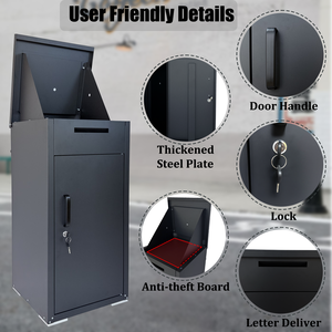 Manufacturer Direct Anti-Theft <b>Lockable</b> Package Delivery <b>Box</b>, Large Cold-Rolled Steel Mailbox for Outdoor Porch, Curbside, House - Product Image 5