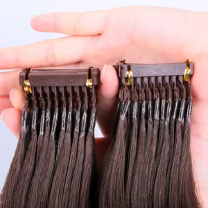 Factory Price 6D Hair Extension Human hair Double Drawn Deep wave kinky curl best quality hair