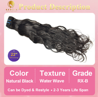 RX HAIR 100% cheveux humains bruts à cuticule alignée tisse des paquets de vague d'eau à double trame bon marché en stock