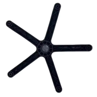 Pièces de chaise de bureau pivotantes en nylon noir de haute qualité, accessoires de bureau rotatifs en forme d'étoile