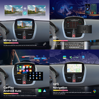 Autoestéreo Podofo de 7'' 2+64G con Carplay Inalámbrico/Android Auto GPS/WiFi/BT/FM/RDS/EQ Radio de Coche para Peugeot 207 2008-2014 ODM OEM