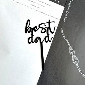 Ins Wind Fête des Pères Plaque Acrylique PAPA Fête des Pères Gâteau Plug-in Cake Topper Décoration - Product Image 4