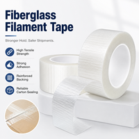 Ruban adhésif bidirectionnel en fibre de verre transparente renforcée pour la fermeture des cartons
