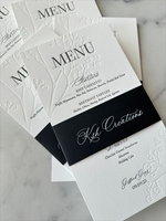 Invitations de mariage, menus et cartes de table personnalisées imprimées sur papier coton fait main avec motif floral, pour la décoration de table de réception