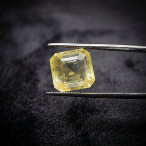 Saphir Jaune Naturel de Ceylan 7,77 Ct, Taille Octogonale Carrée, Pierre Précieuse Libre, Mine du Sri Lanka, pour Bague, Pendentif, Bijoux Fins - Product Image 2