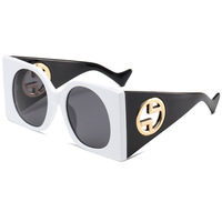 Lunettes de Soleil Carrées Géantes de Luxe 2025 pour Femme, Décoration Cercle Unique, Teintes Dégradées Oversize et Sexy