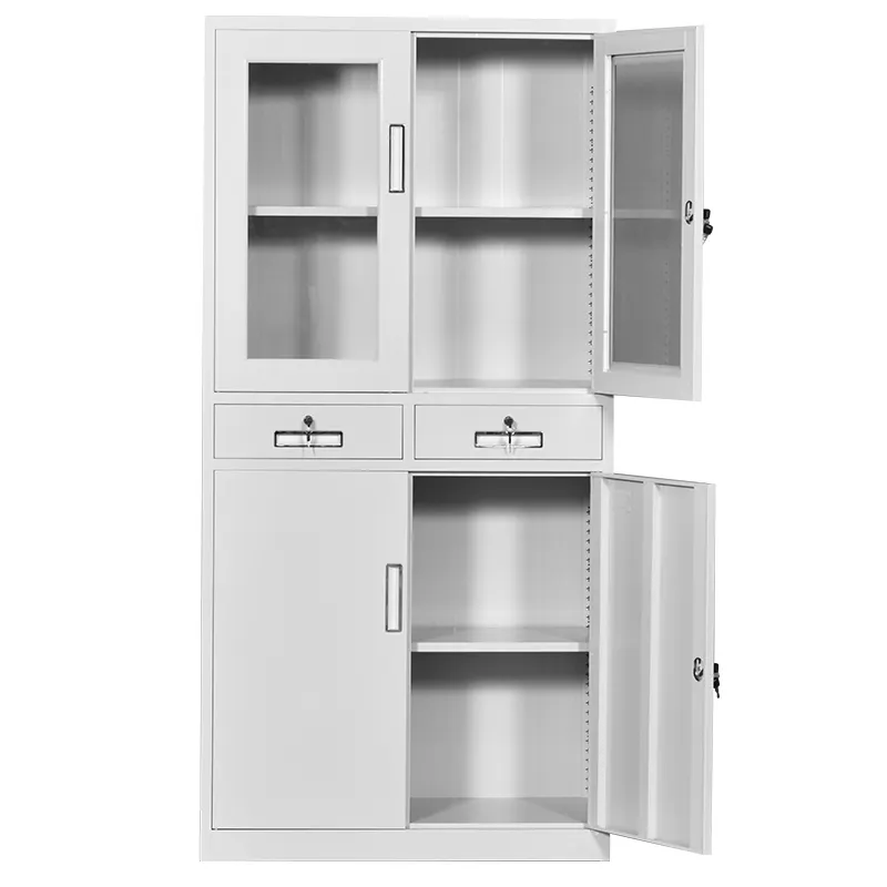 Zitai – meuble de bureau en métal blanc, 4 portes, 2 tiroirs, armoire de rangement en acier