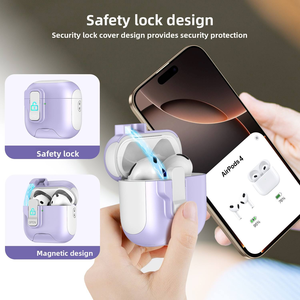 Funda Protectora para Auriculares con Soporte Oculto, Carcasa Antigolpes para <span class=keywords><strong>AirPods</strong></span> <span class=keywords><strong>Pro</strong></span> 3, <span class=keywords><strong>AirPods</strong></span> <span class=keywords><strong>Pro</strong></span> 2, <span class=keywords><strong>AirPods</strong></span> 4 - Product Image 3