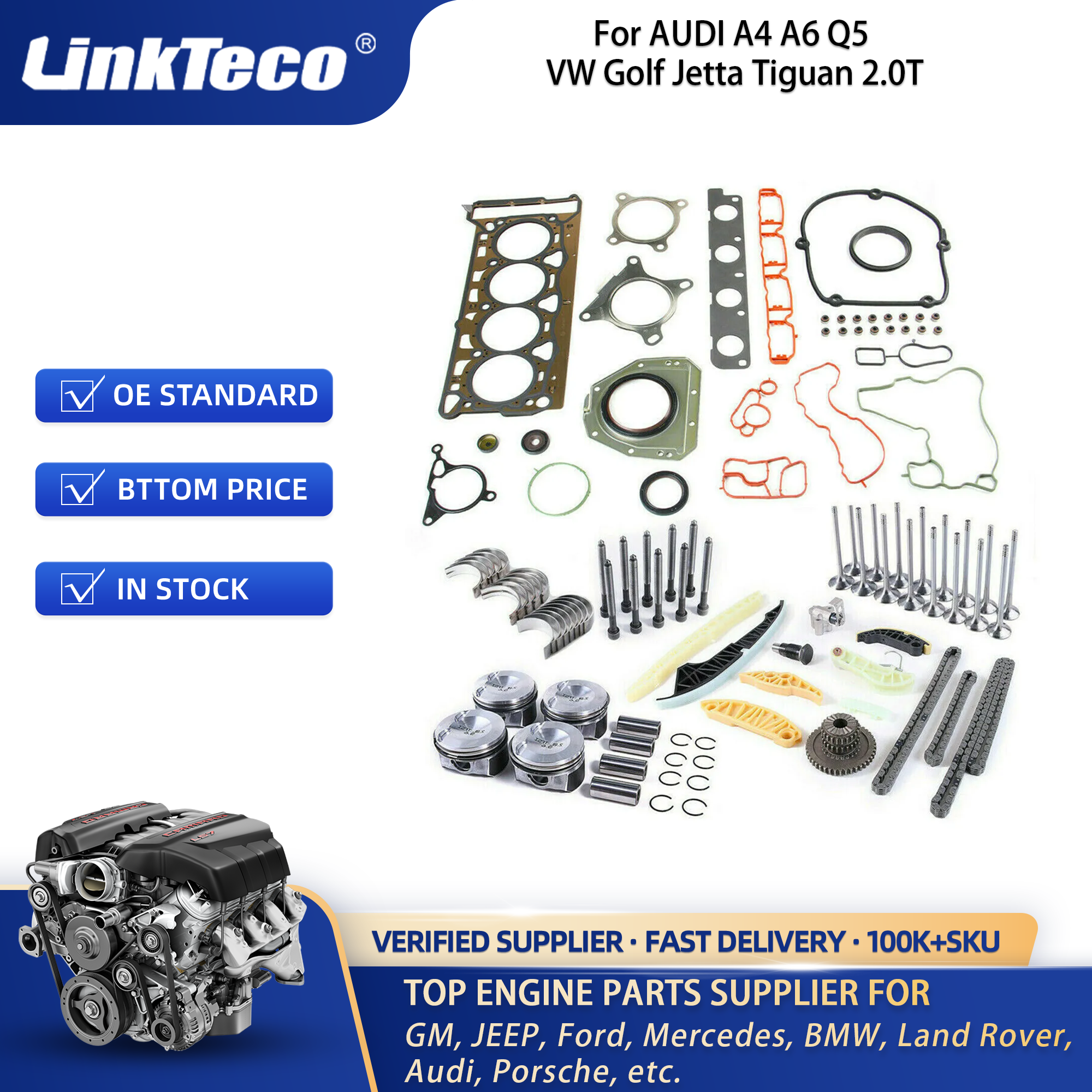 4-piece Fuel Injector Seal Repair Kit For VW GLI GTI Tiguan Audi A4 A5 1 8t 2 0t