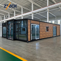 ZYBOX Grand Bureau de chantier minier de 40 pieds, Maison modulaire préfabriquée de 75 m², Maison conteneur de luxe extensible pour les marchés d'Australie et des États-Unis