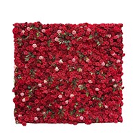 Mur de fleurs artificielles en soie 3D 5D fait main, roses rouges réalistes, facile à dérouler, 8x8 pieds, pour mariage, fête des mères, léger