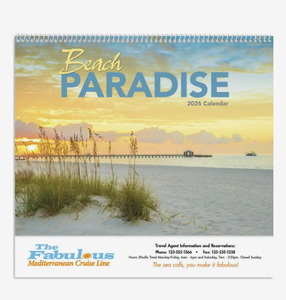 Calendriers Spirales Personnalisés avec Logo Imprimé Thème Plage 2027 – Cadeau Promotionnel de Qualité pour Entreprises, Vente en Gros, à Suspendre au Mur - Product Image 3
