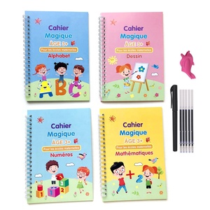 Cuaderno de práctica de caligrafía reutilizable para niños, plantilla de práctica de caligrafía francesa <span class=keywords><strong>Montessori</strong></span> Sank Groove, cuaderno de práctica con bolígrafo mágico - Product Image 1