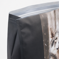 Pochette personnalisée épaissie pour aliments pour chats et chiens, à fond plat, scellée sur huit côtés, autoportante, avec fermeture éclair facile à déchirer, en aluminium et plastique, pour aliments et gelées