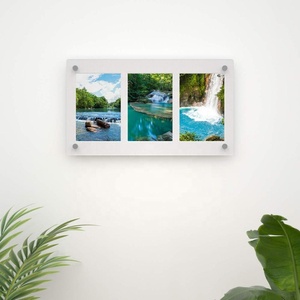 3 Openings 4x6 picture frames combination 3-in-1 wholesale frames Collage, triple white acrylic 4x6 frame - Product Image 3