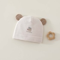 Bonnet bébé double couche nouveau-né 0-3 mois quatre saisons motif brodé dessin animé petit ours unisexe doux et respectueux de la peau