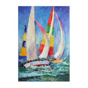 Fornitore della cina coltello per tavolozza dipinto pesante impresional Sports Art <span class=keywords><strong>barche</strong></span> <span class=keywords><strong>a</strong></span> <span class=keywords><strong>vela</strong></span> dipinti astratti di paesaggi marini - Product Image 3