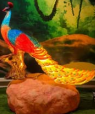 Lámpara LED 3D de pavo real personalizada, grande, impermeable IP65, con diseño de resina y fibra de vidrio, para jardín, para el festival Diwali al aire libre. - Product Image 1