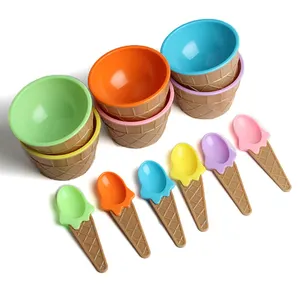 ילדים גלידת קערות גלידה כוס זוגות קערת מתנות קינוח מיכל מחזיק עם גלידת סקופ