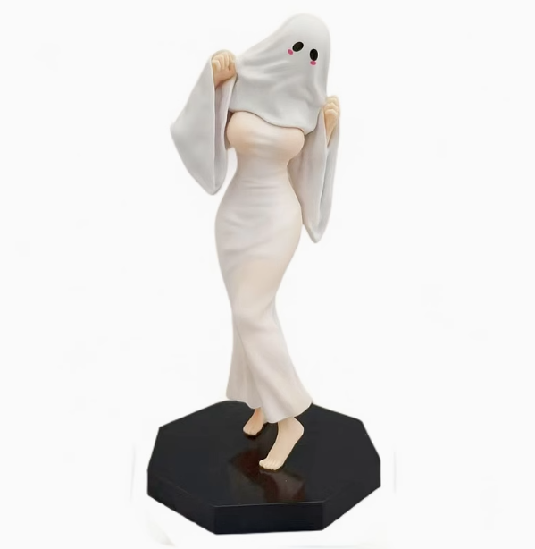 Ghost Girl Anime Figure - Viral Halloween Cosplay Desktop Bookshelf/PC Case Decoration Customizable