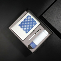 Carnet de notes A5 haut de gamme en cuir PU effet froissé avec stylo et thermos, coffret cadeau pour professionnels