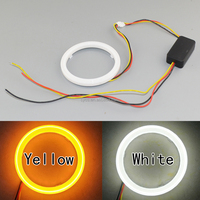 Pièces de véhicule, accessoires automobiles, accessoires d'éclairage automobile, anneaux halo blancs et jaunes de 70 mm, phares à LED Angel Eyes, double couleur, coton pour voitures